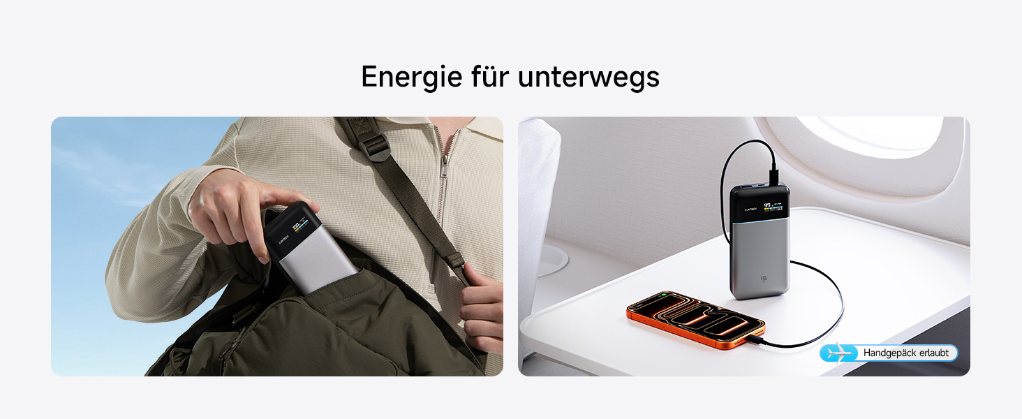 Повербанк CUKTECH 15 Air 15000mAh 100W з цифровим дисплеєм та швидкою зарядкою USB-C для iPhone 16/15/14/13, Samsung Galaxy, iPad, ноутбуків Dell