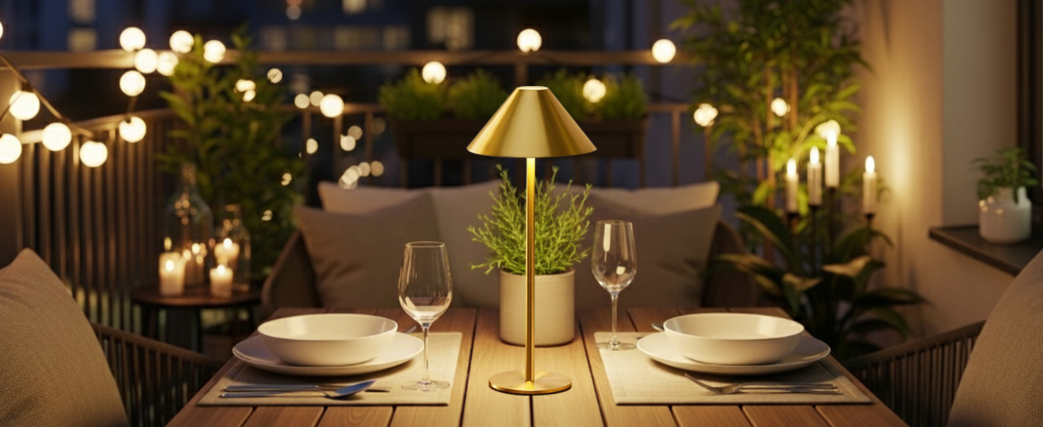 Світлодіодний настільний світильник Rosnek бездротовий, акумуляторний 4000 mAh, диммується, з магнітним кріпленням 360°, 3 режими освітлення, для дому та вулиці (Золотий, 2 шт)