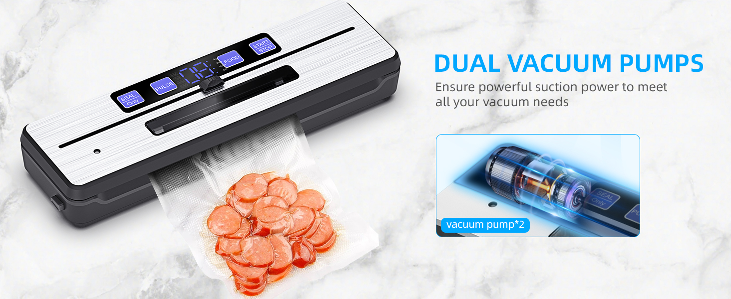 Вакуумний пакувальник Carehabi: 6 режимів, знімний піддон, ніж та 2 нагрівальні елементи