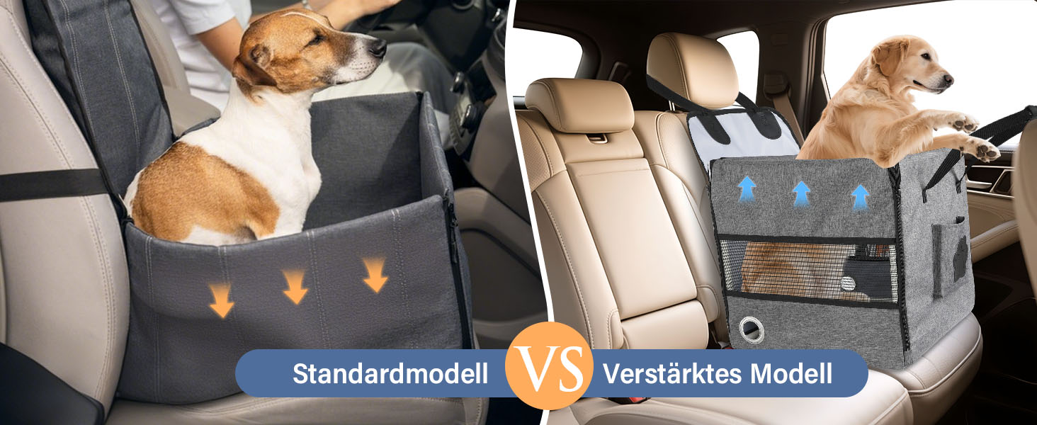 Автомобільний лежак для собак 44x40x40 см – міцний лежак з ременями безпеки та сіткою, знімний кошик для собак на заднє сидіння, водонепроникний та зручний