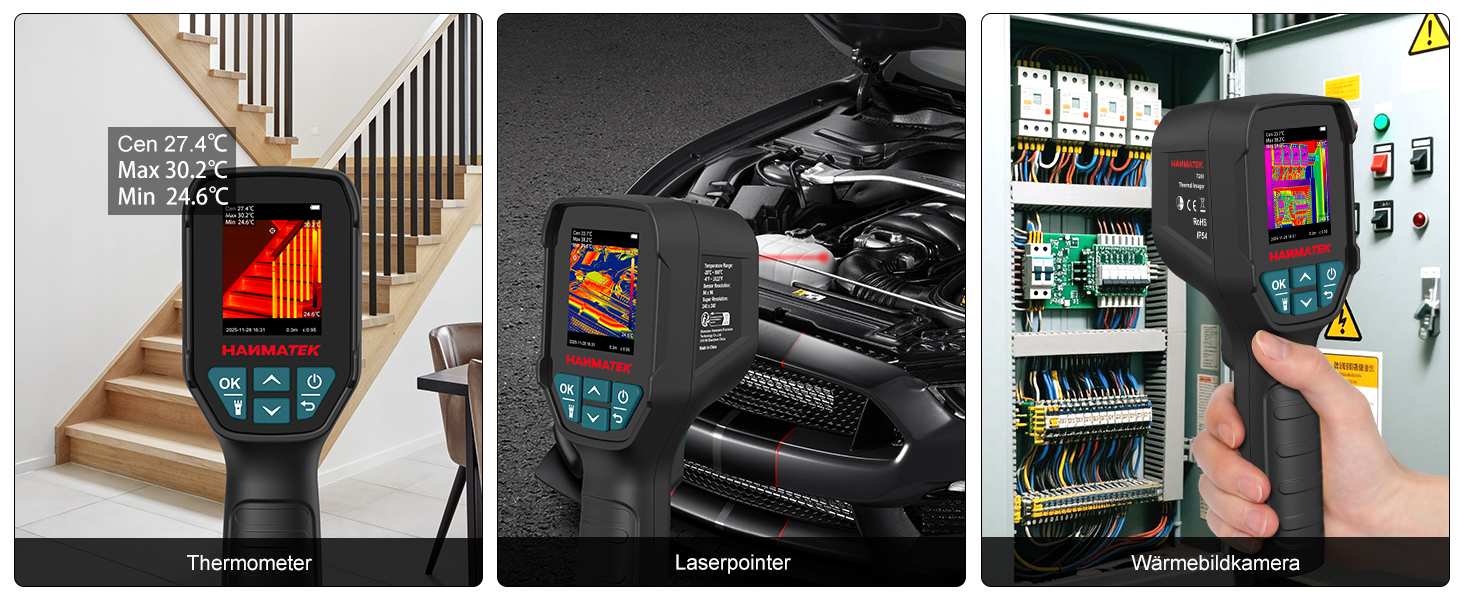 Тепловізор HANMATEK Ti240 для виявлення температурних аномалій та полювання: роздільна здатність 240x240, діапазон температур -68°F до +752°F, акумулятор