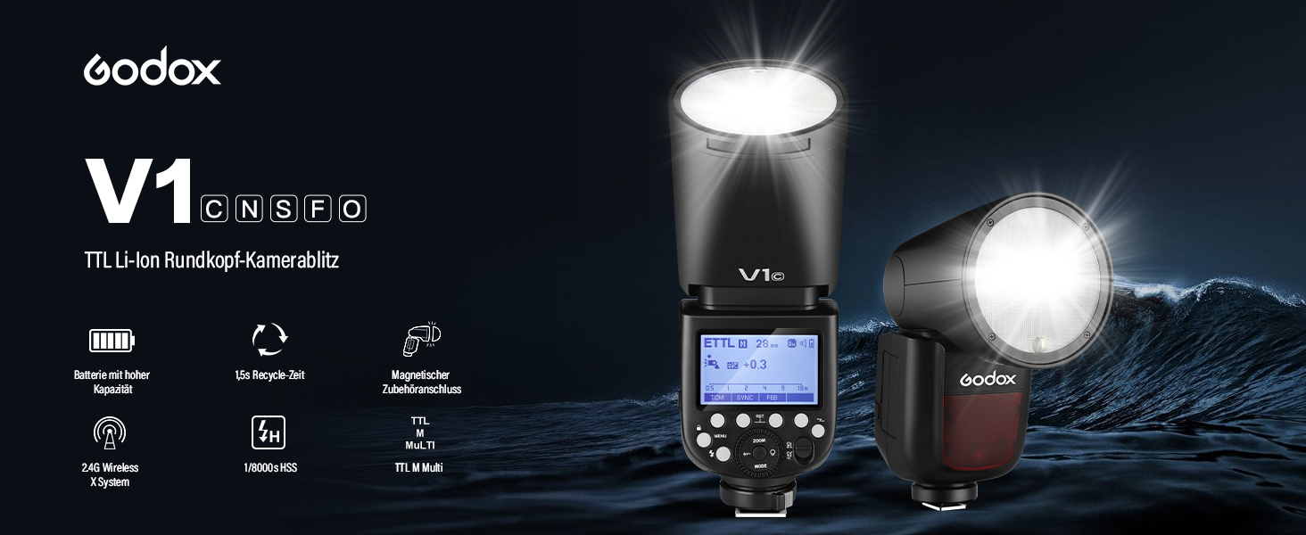 Спалах Godox V1O: Потужний, Швидкий, для Olympus та Panasonic