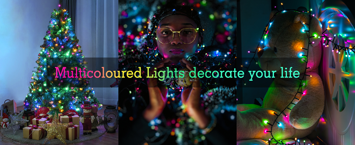 Гірлянда світлодіодна зовнішня 100 метрів, 1000 LED, святкова, вологостійка IP44, 8 режимів, для декорування дому, вечірки, ялинки, балкону, тераси (кольорова, 50м500LED)