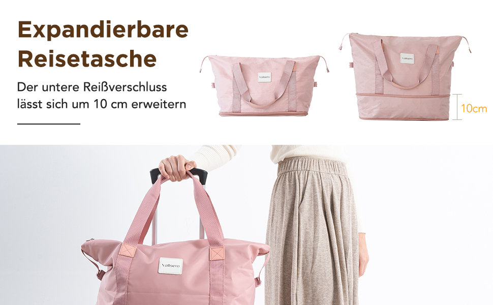 Набір валіз, багажний набір, роликові валізи, дорожній набір валіз 5шт, ABS пластик, TSA замок, містить 1 сумку та 1 косметичку, 4 колеса, телескопічна ручка з алюмінію (рожеве золото)