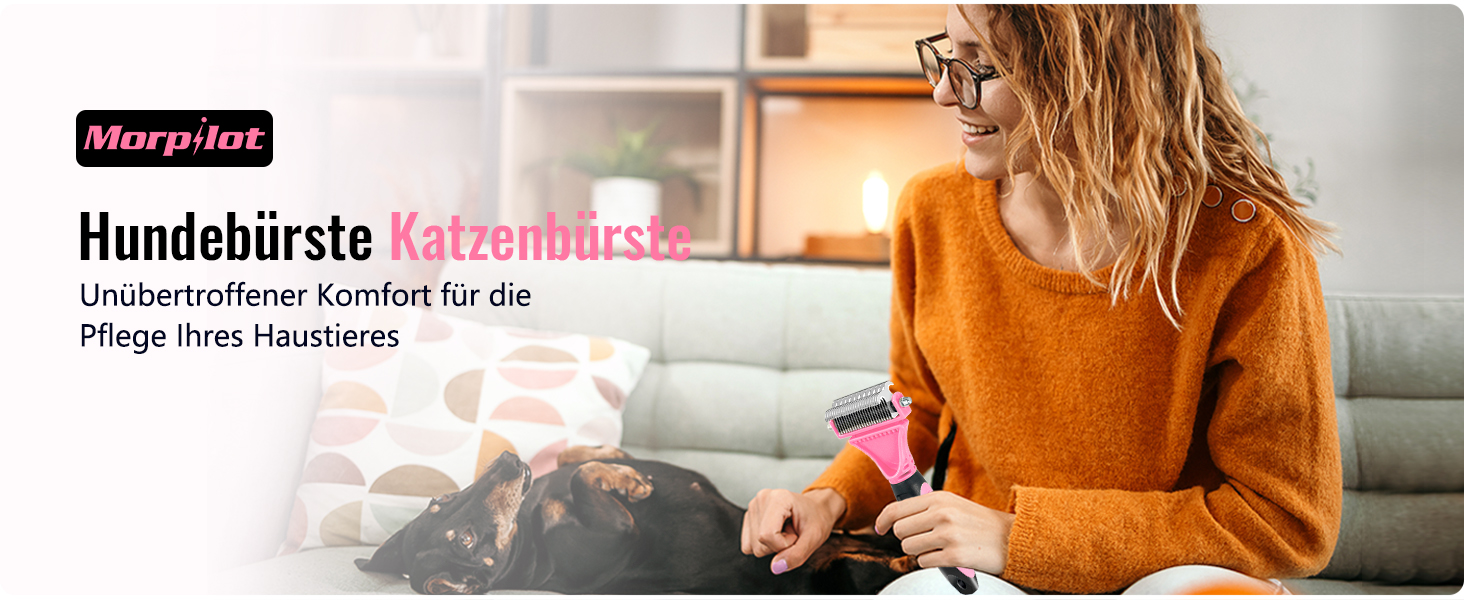 Щітка для собак та котів, 12+23 зубчики, сталевий гребінець для видалення шерсті, двостороння, проти ковтання, для собак, велика, рожева