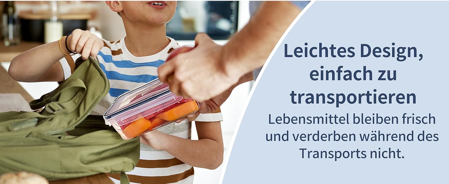 Набір контейнерів для їжі Hibisaws 12 шт. з кришкою, контейнери для заморожування, ланч-бокси, BPA-free, 100% герметичні, прозорі, 6 x 1L & 6 x 0.5L