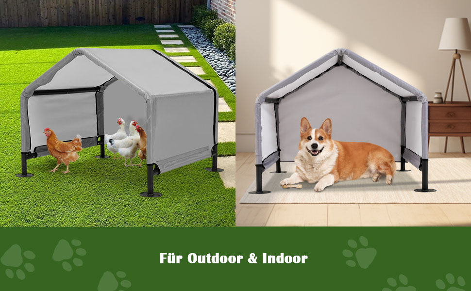 Будка для собак A.FATI Outdoor: сіра, 75x65x65 см, водонепроникна, з задньою стінкою, захист від сонця, для маленьких та середніх собак, котів, курчат, цуценят