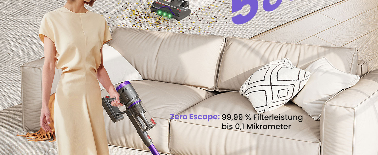 Бездротовий акумуляторний пилосос NOVAX T80 Flex: потужність 600W, 58000Pa, час роботи 75 хвилин, міні-насадка FurTornado™, гнучке з'єднання, самостійна підставка, для килима, твердих поверхонь, шерсті тварин, щітка від кліщів.