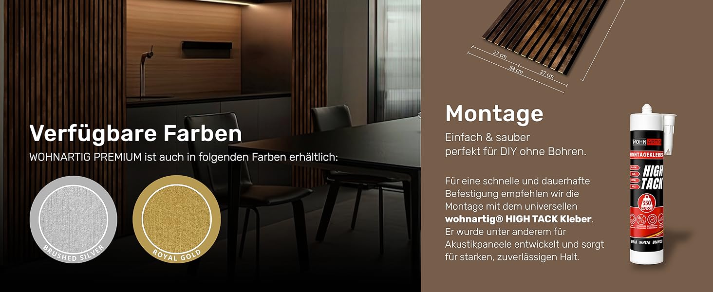 Акустичні настінні панелі з фетру Antique Bronze 345, комплект 2 шт. (275х27 см), 1.485 м² — декоративне оздоблення стін