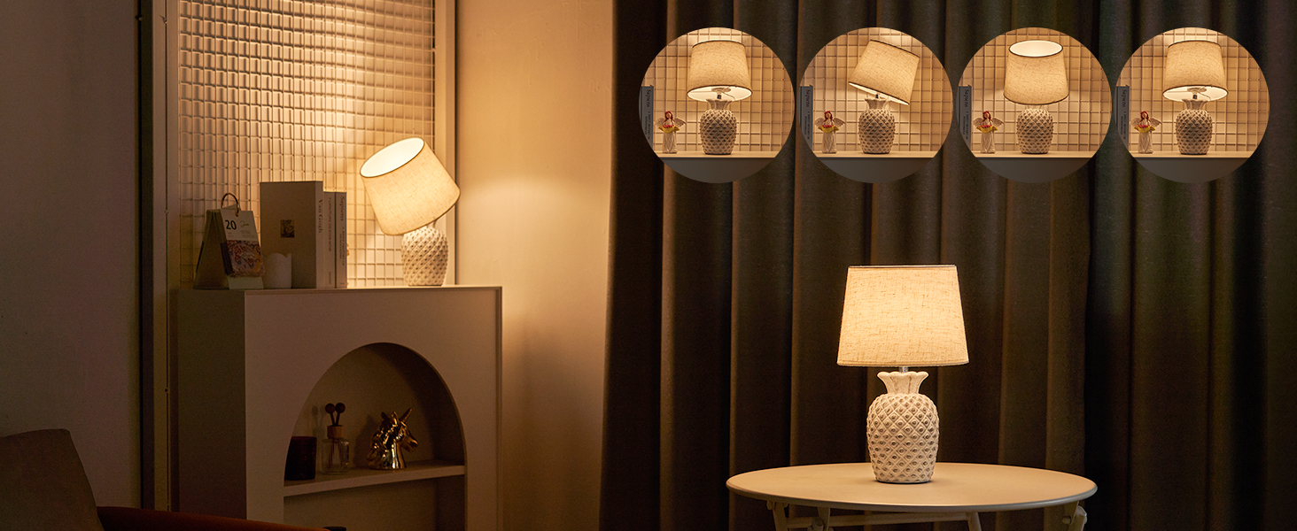 LED-лампа Egobasic на акумуляторі з пультом, таймером та регулюванням яскравості, змінне підсвічування, керамічна основа у вигляді ананаса, для спальні, кухні, вітальні