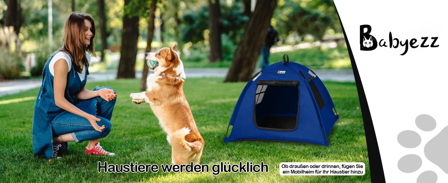 Водонепроникне намет-будиночок для собак та котів, Типi, для внутрiшнього та зовнiшнього використання, блу/S