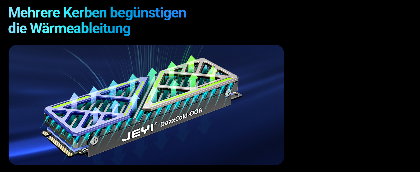 Радіатор охолодження для SSD M.2 JEYI, мідні ребра з алюмінієвою рамкою, пасивне охолодження, Finscold – 1.7 мм (Dazzcold006)
