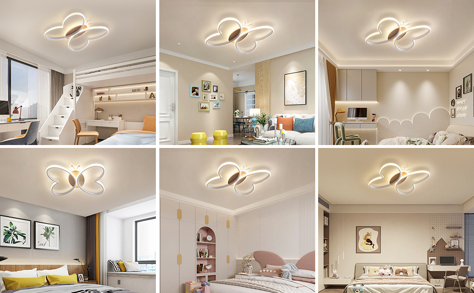 LED Ceiling Light for Kids' Room Lamp Ceiling, Dimmable Kids' Room Ceiling Lamp with Remote Control, 32W Kids' Room Ceiling Light Cloud for Living Room, Bedroom (48cm, Warm White Dimmable)