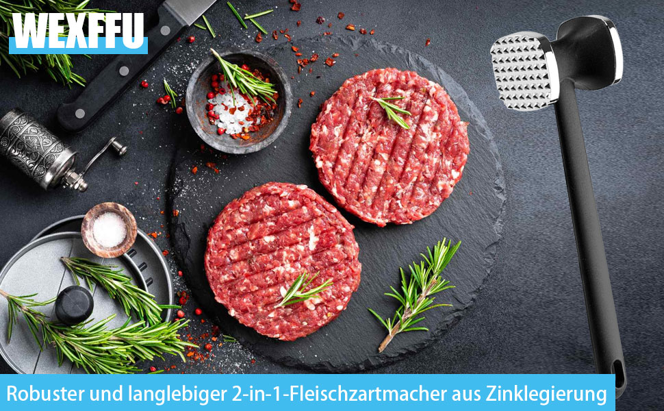 Ніж для відбивання м'яса Fleischklopfer 24см, подвійний, з нержавіючої сталі - молоток для стейків, шніцелів, яловичини, курки