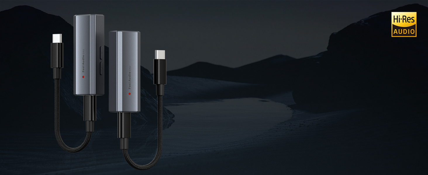 Портативний ЦАП та підсилювач навушників Fosi Audio DS2 з ES9038Q2M, підтримка PCM 32-bit/768kHz та DSD512, 3.5mm та 4.4mm виходи, Hi-Fi аудіо, USB ЦАП для навушників