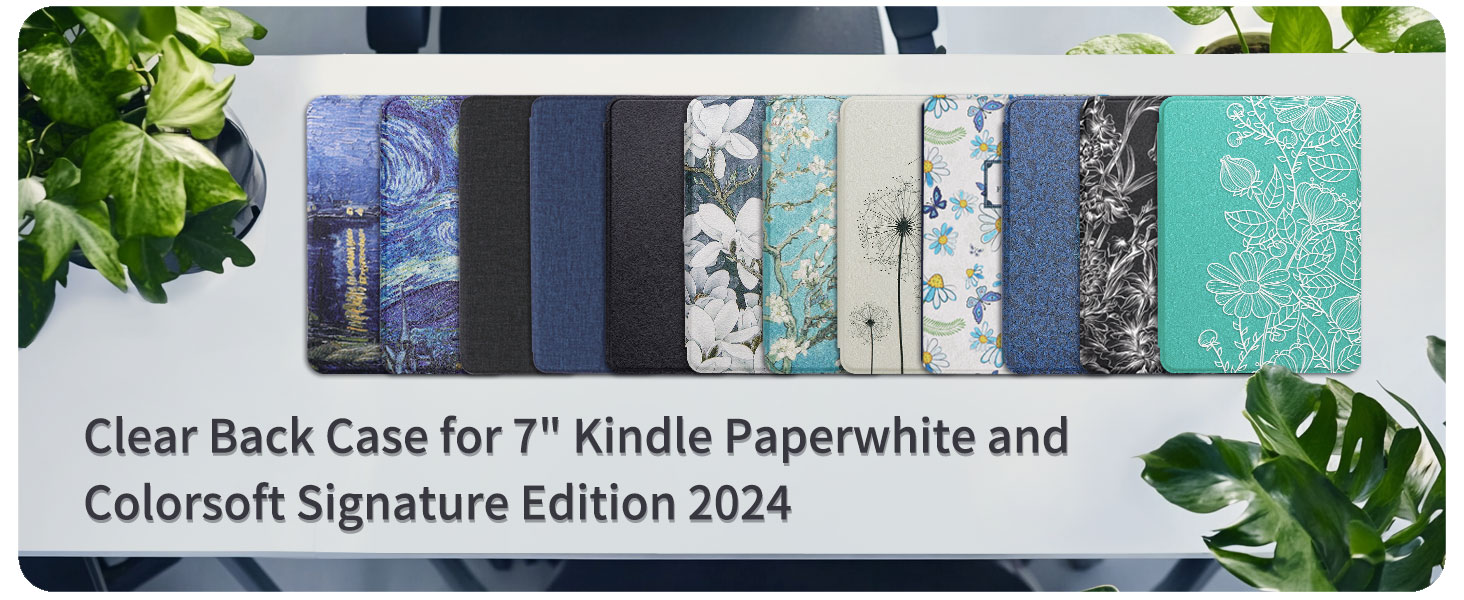 Чохол для Kindle Paperwhite 7 (2024) та Kindle Colorsoft Signature Edition - тонкий захисний чохол з авто-вимиканням/ввімкненням, чорний