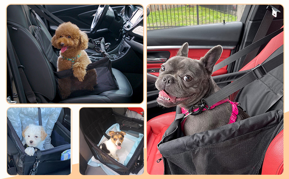 Автомобільний лежак для собак, чорний, 40x32x24 см, знімний, з тканини Оксфорд, дихаючий, для собак та котів