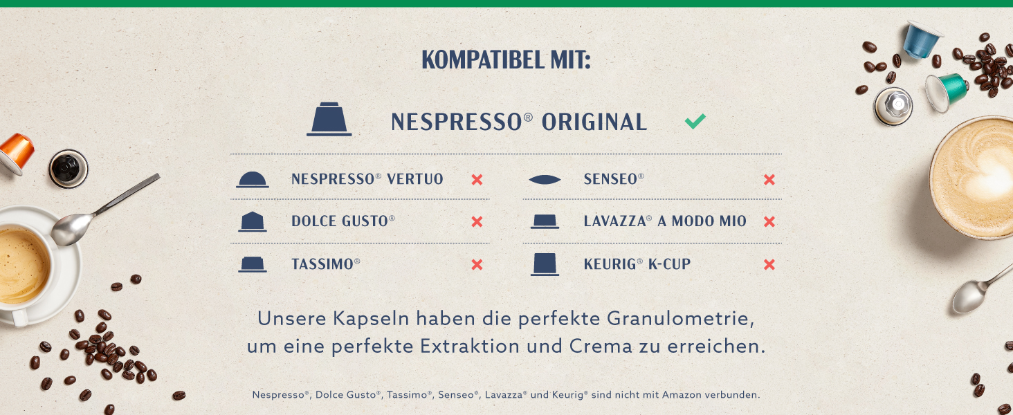 Кавові капсули з алюмінію by Amazon, сумісні з Nespresso, світле обсмажування, Lungo, 100 шт (5 упаковок по 20 шт), сертифікат Rainforest Alliance