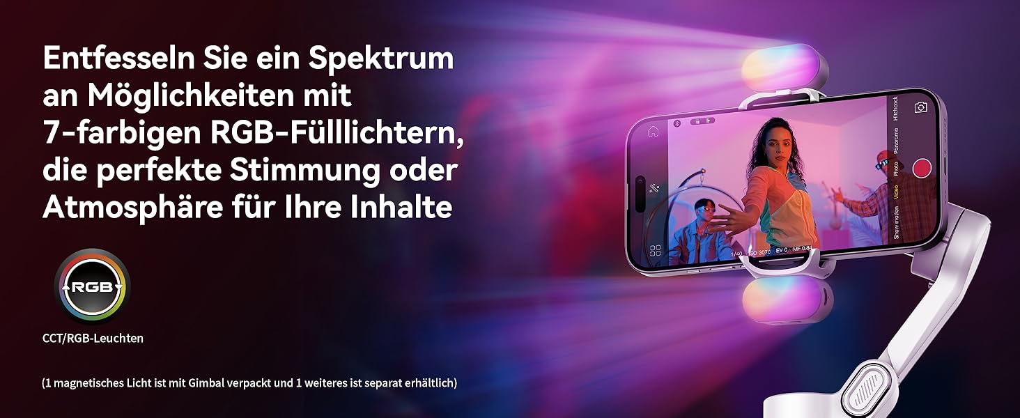 Стабілізатор для iPhone та Android від AOCHUAN: 3-осьовий гімбал з OLED-дисплеєм та подовжувачем 7,8 дюймів (Smart X2 Kit)