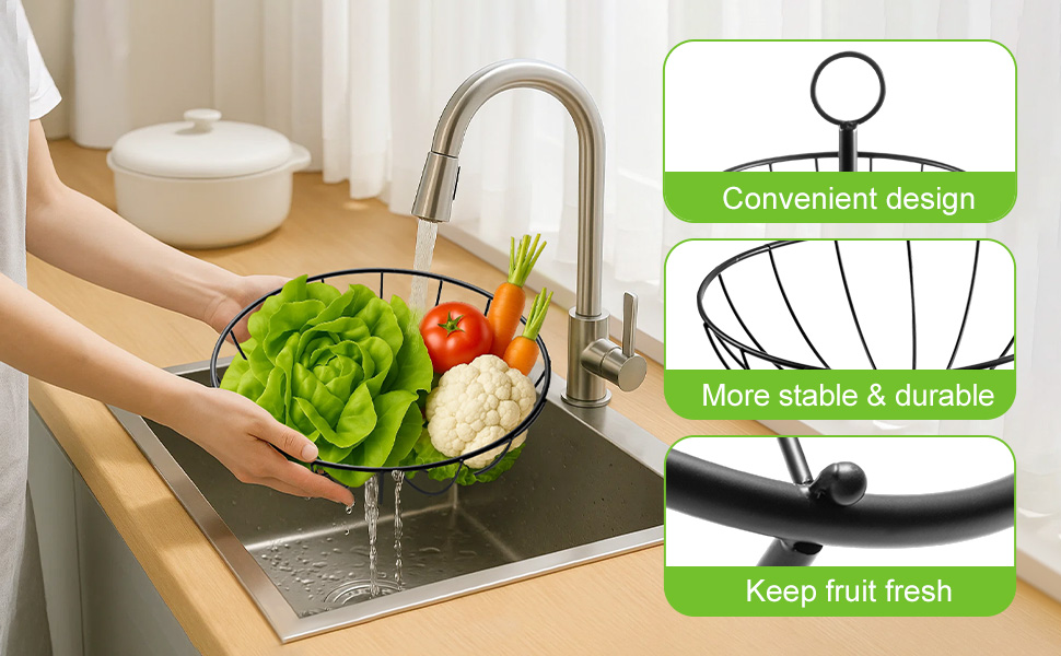 Багатоярусна підставка для фруктів та овочів - металева етажерка для кухні