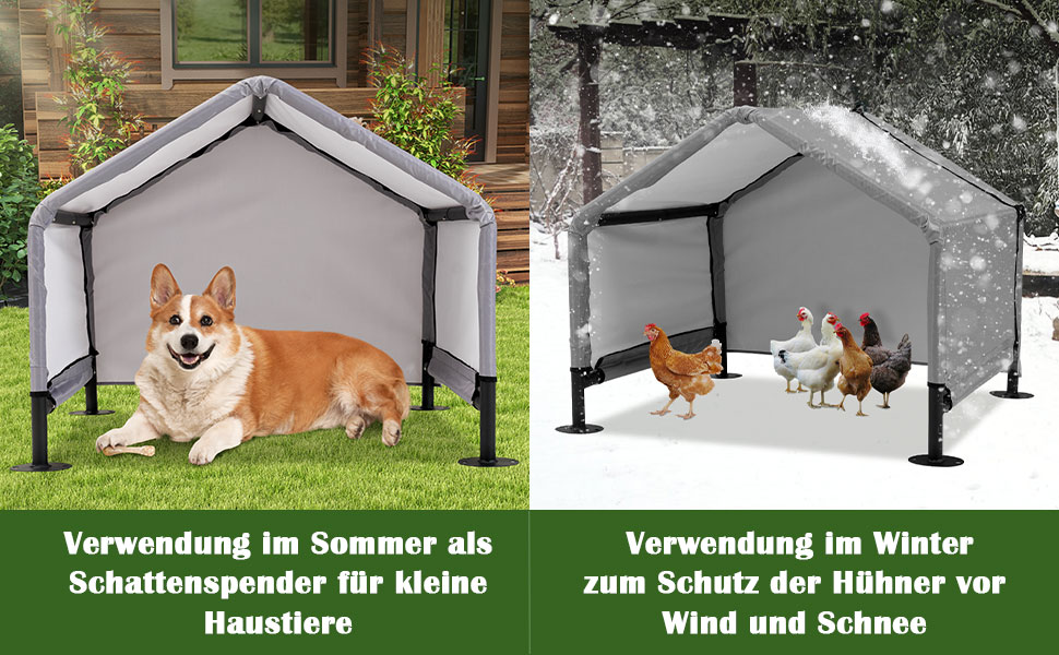 Будка для собак A.FATI Outdoor: сіра, 75x65x65 см, водонепроникна, з задньою стінкою, захист від сонця, для маленьких та середніх собак, котів, курчат, цуценят