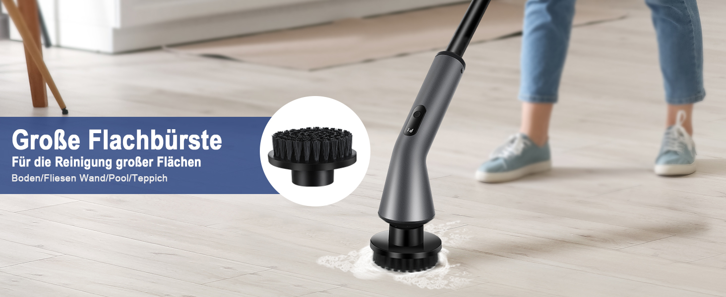 Електрична щітка для чищення, Spin Scrubber з 7 насадок, водонепроникна IPX7, регульована ручка, для ванної кімнати, кухні, плитки, авто, підлоги