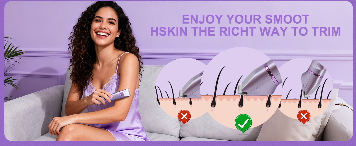 Електричний жіночий триммер 3-в-1 для тіла, обличчя, ніг, рук, під пазухами та зоною бікіні. Вологостійкий, перезаряджається (фіолетовий)