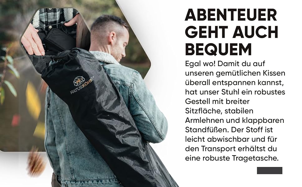 Крісло кемпінгове складане посилене до 160 кг з подушкою, підсклянником та сумкою для зберігання - для риболовлі, пляжу, відпочинку на природі (Чорне)