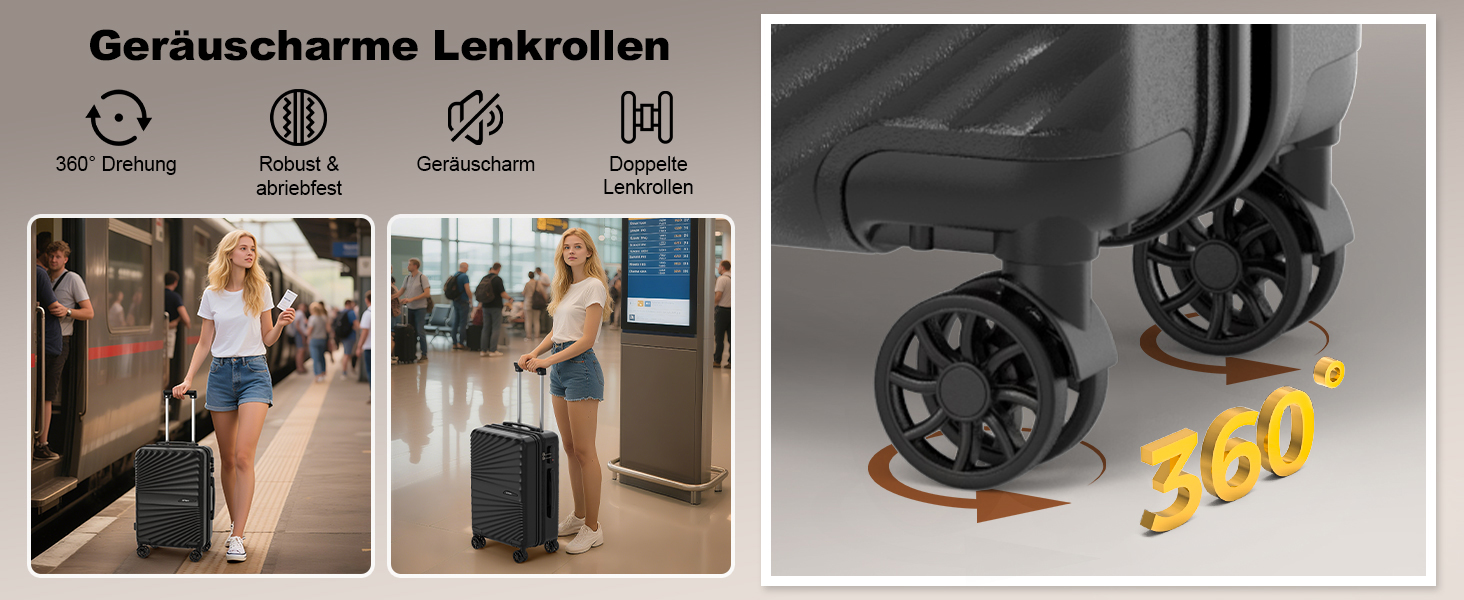 Набір валіз Joyway 6шт: велика, середня, маленька, сумка, косметичка, TSA-замок, зелений/чорний