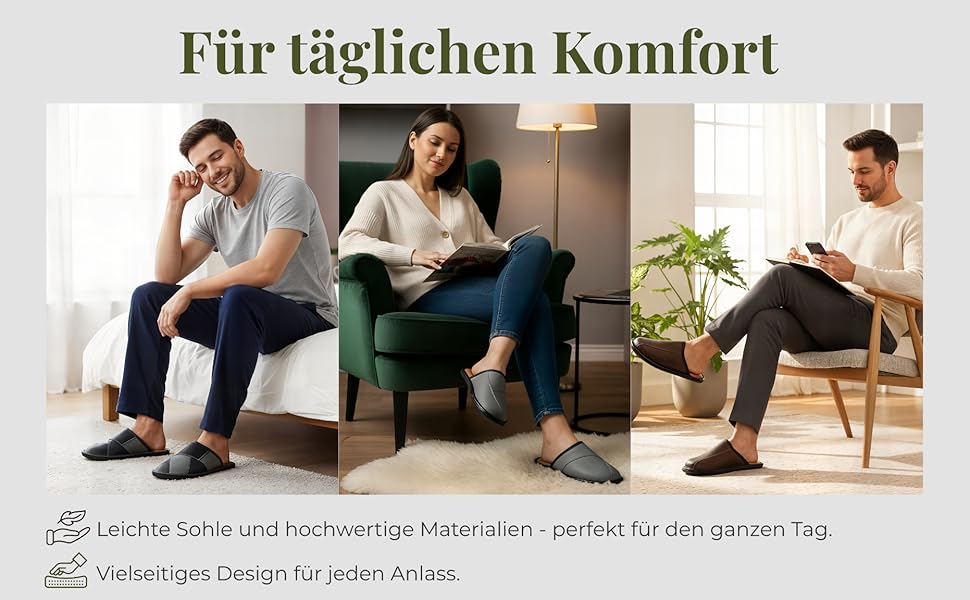 Чоловічі тапочки Hausschuhe Leder: зручні, теплі, ручні, з антиковзкою підошвою, розміри 41-47, колір коричневий