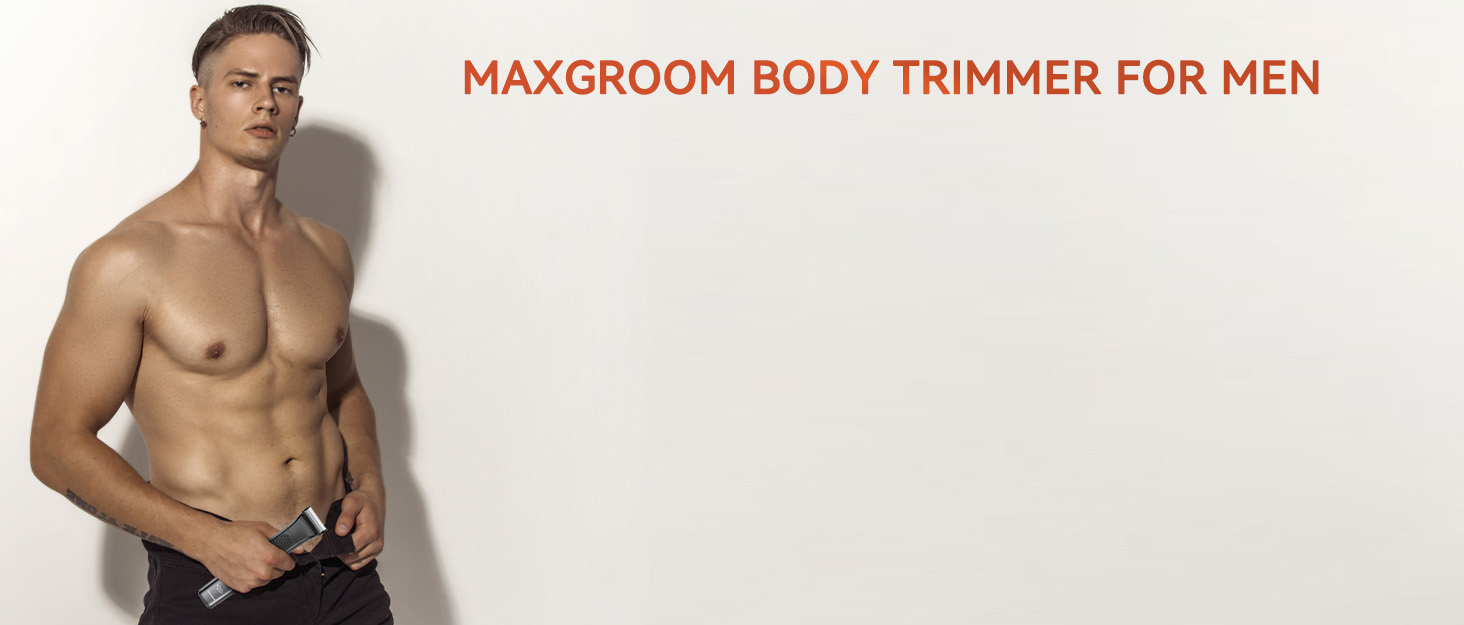 MAXGROOM 3-в-1 Тілогример для чоловіків: електробритва, тример, вологостійкий, для тіла та інтимної зони