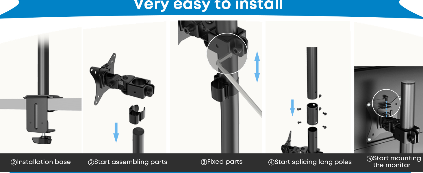 Кріплення для моніторів WORLDLIFT: 2 монітори один над одним, 17-35 дюймів, до 12 кг, регулювання висоти, VESA 75/100