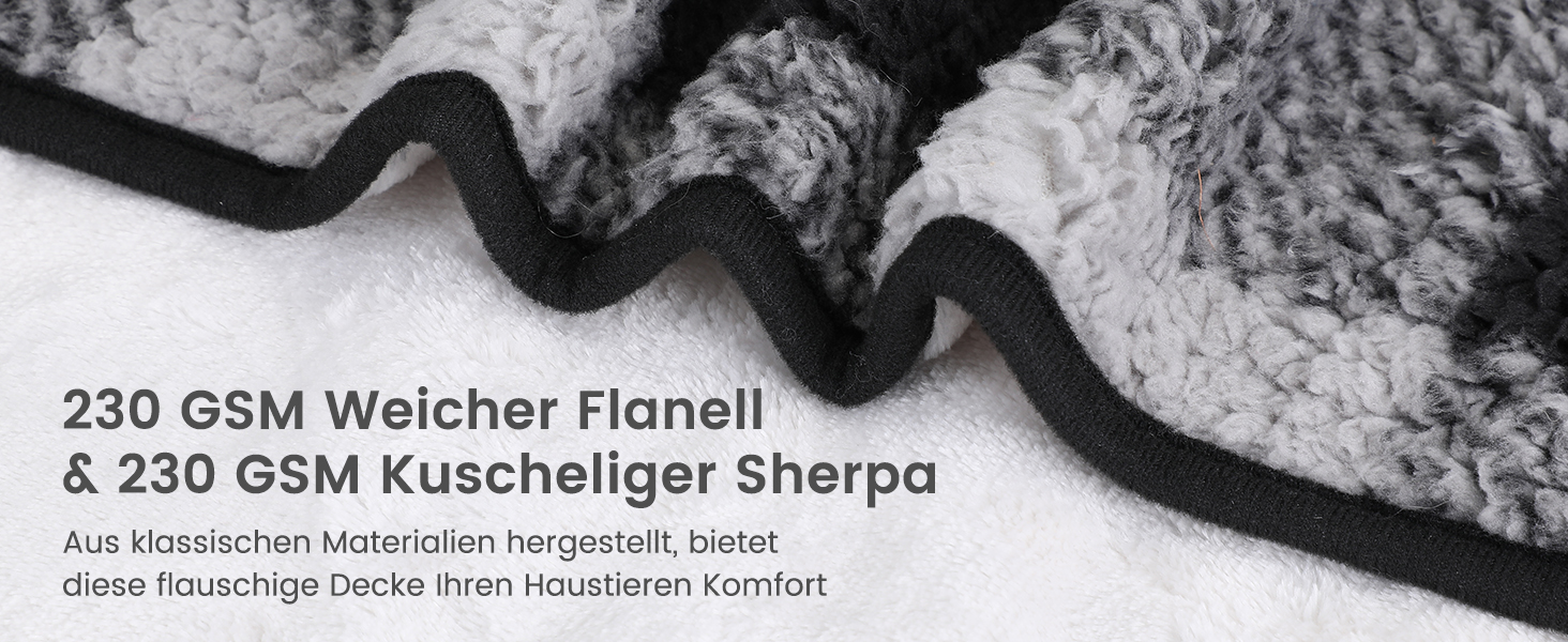 Водонепроникний килимок для собак, 152x127 см, фланель та шерпа, для середніх та великих собак, чорний в клітинку