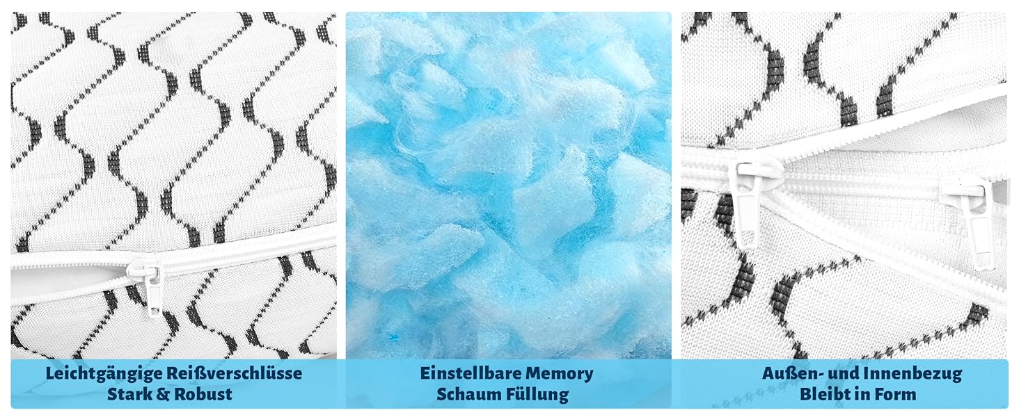 Подушка з піни Memory Foam для сну, охолоджуюча, ортопедична для бокового сну (40x80 см, сіра хвиля)