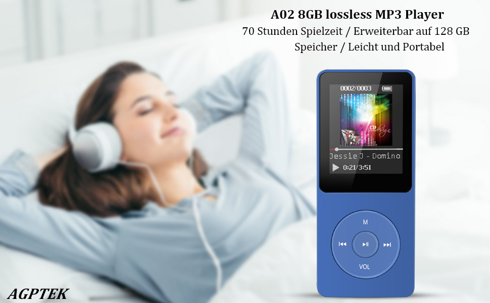 MP3-плеєр AGPTEK 16GB з екраном 1.8