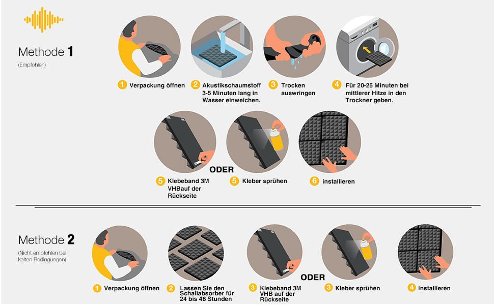 Акустичні панелі Fstop Labs для звукоізоляції, 3D шумопоглинаючий піропористий поролон (гриби), 12 шт, 30 x 30 x 5 см, чорний — для студії, офісу та дому