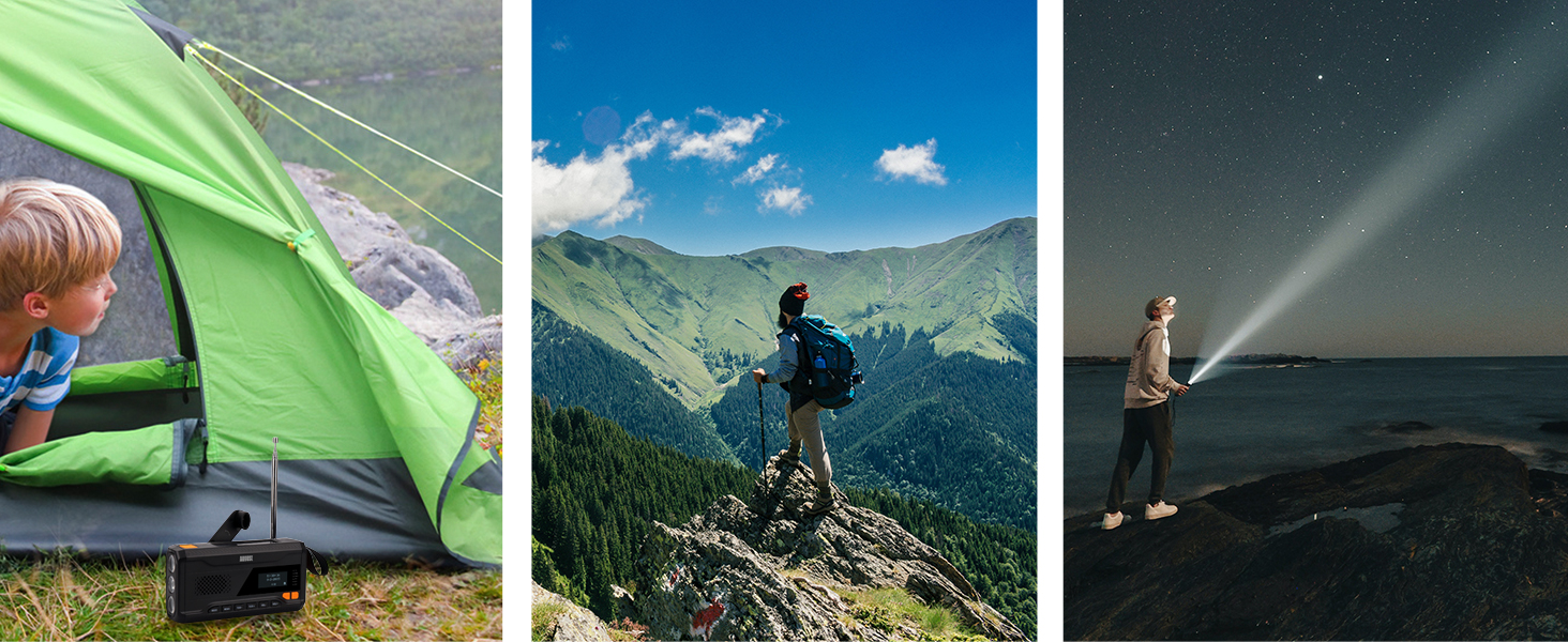 Радіо August MB290B з ручним приводом: DAB/FM/Bluetooth, сонячна панель, Powerbank 4500mAh, LED ліхтарик, таймер сну, SOS-сигнал, радіо для кемпінгу, походів та надзвичайних ситуацій