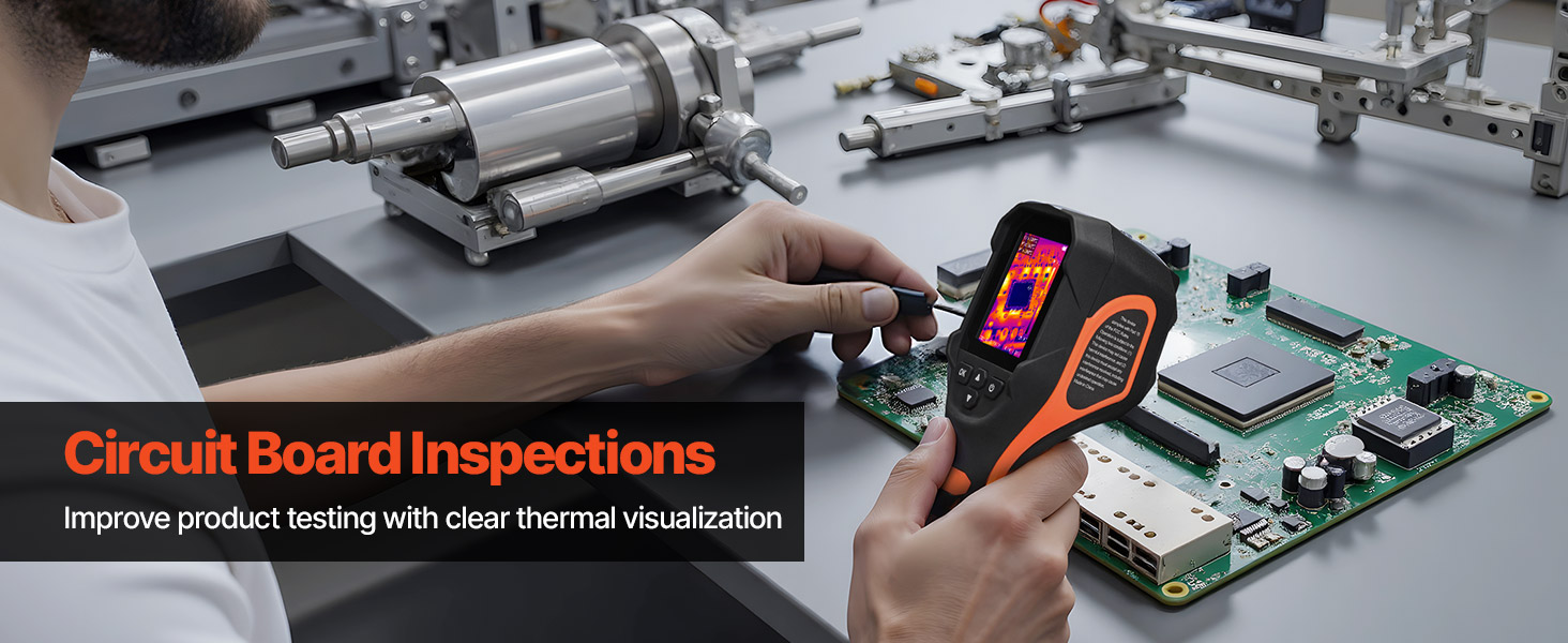 Тепловізор VEVOR з роздільною здатністю 320x240, термокамера з візуальною камерою 2MP, -20°C до 550°C, 4 режими та 6 колірних палітр