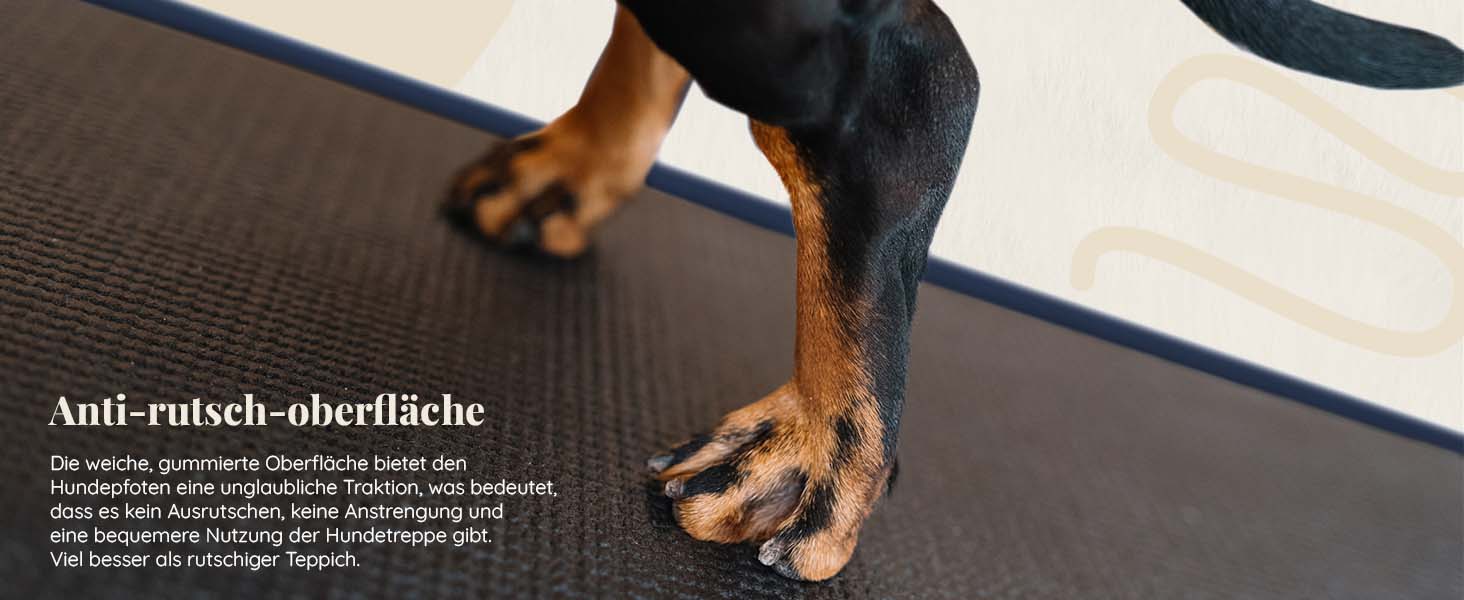 Рампа для собак Hunderampe - регульована, 18-53 см, для ліжка/дивану, з берези, антиковзаюча, чорна (темно-синя)