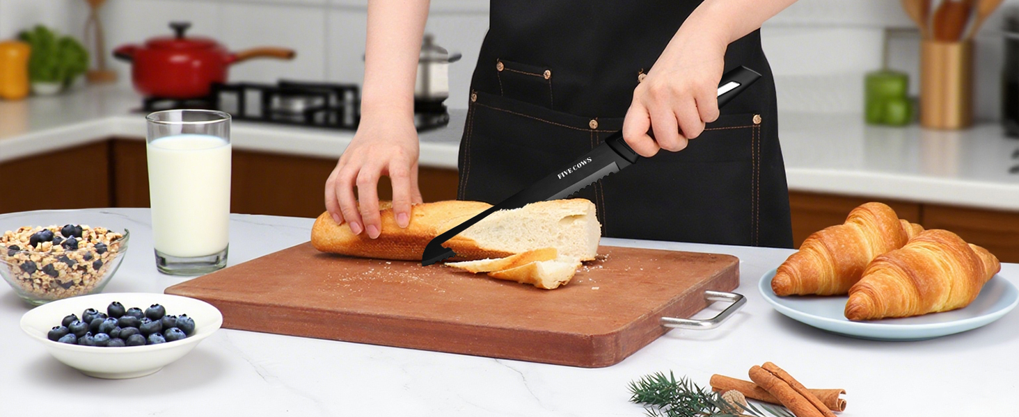 Набір кухонних ножів Messerblock 12 предметів, нержавіюча сталь: ніж шеф-кухаря, ніж для овочів, ніж універсальний, з антиковзною ручкою для дому, ресторану, пікніка