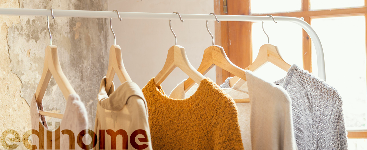 Вішалки для одягу Edihome, дерев'яні, набір з 20 шт., з неслизьким тримачем для штанів, вирізами для плечей, поворотним гачком 360°, для костюмів, сорочок