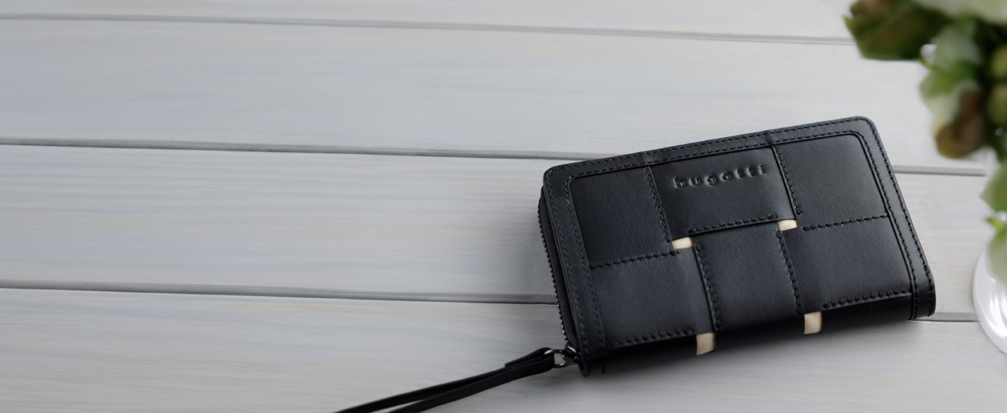 Bugatti Ella small wallet for women, women's wallet, purse, women's purse in black