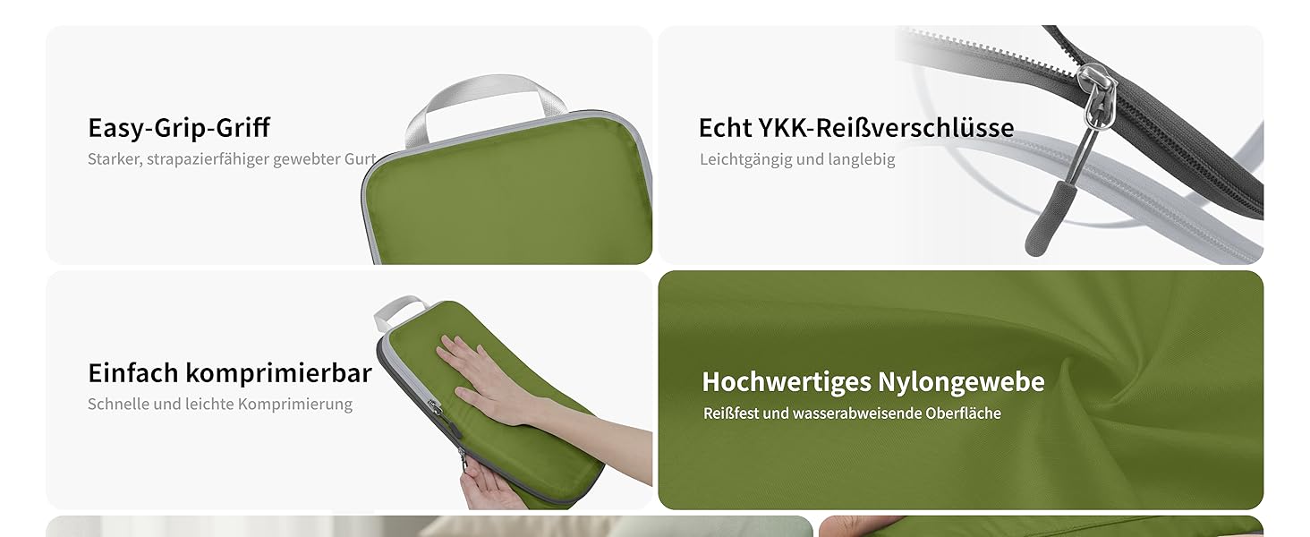 Набір кубиків-органайзерів для подорожей Cipway, 6 шт., зелений, ультралегкі, розширювані