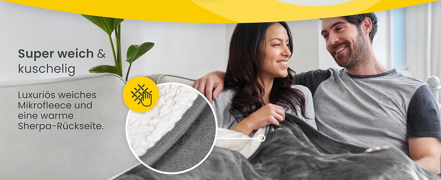 Електрична ковдра Cosi Home 180x130 см з підігрівом, автоматичним вимкненням, захистом від перегріву, з матеріалу Sherpa та Fleece, 10 температурних режимів, пульт керування, сірий колір