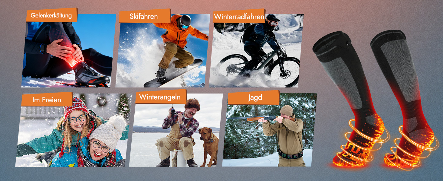 Гріючі шкарпетки для жінок та чоловіків, 5V, 6000 mAh, для катання на лижах, відпочинку на природі, кемпінгу, хайкінгу, розмір 38-44 EU