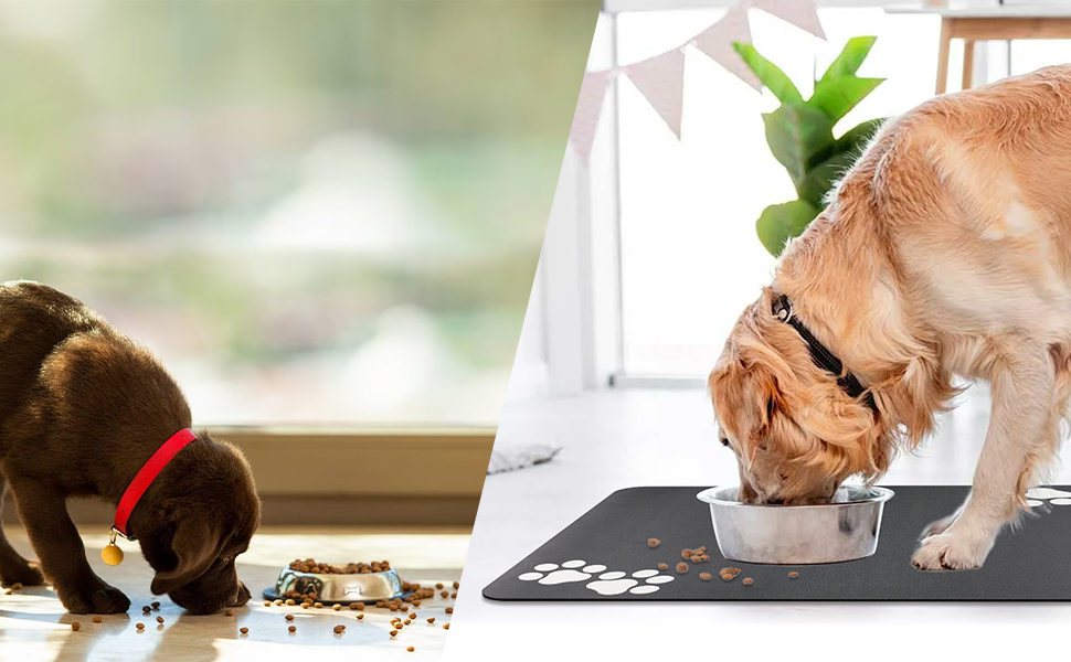 Нековзна килимок під миску для собак та котів Walant, легко миється, швидко сохне, сірий