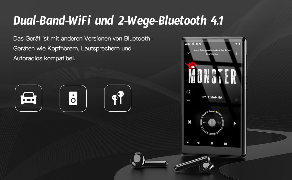 MP3 плеєр 160GB з Bluetooth та WiFi, 5