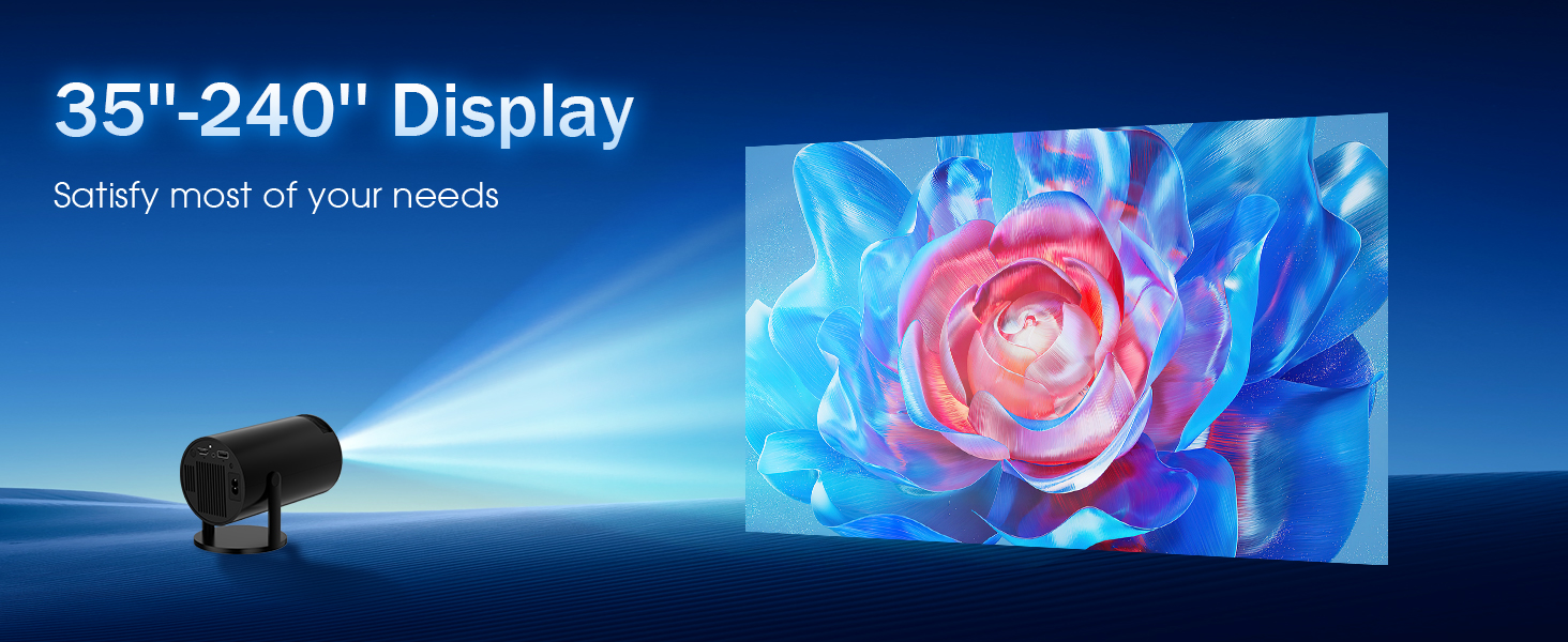 Проектор Mini Beamer 4K Full HD з Android TV, WiFi 6, Bluetooth 5.2, Auto Keystone, чорний