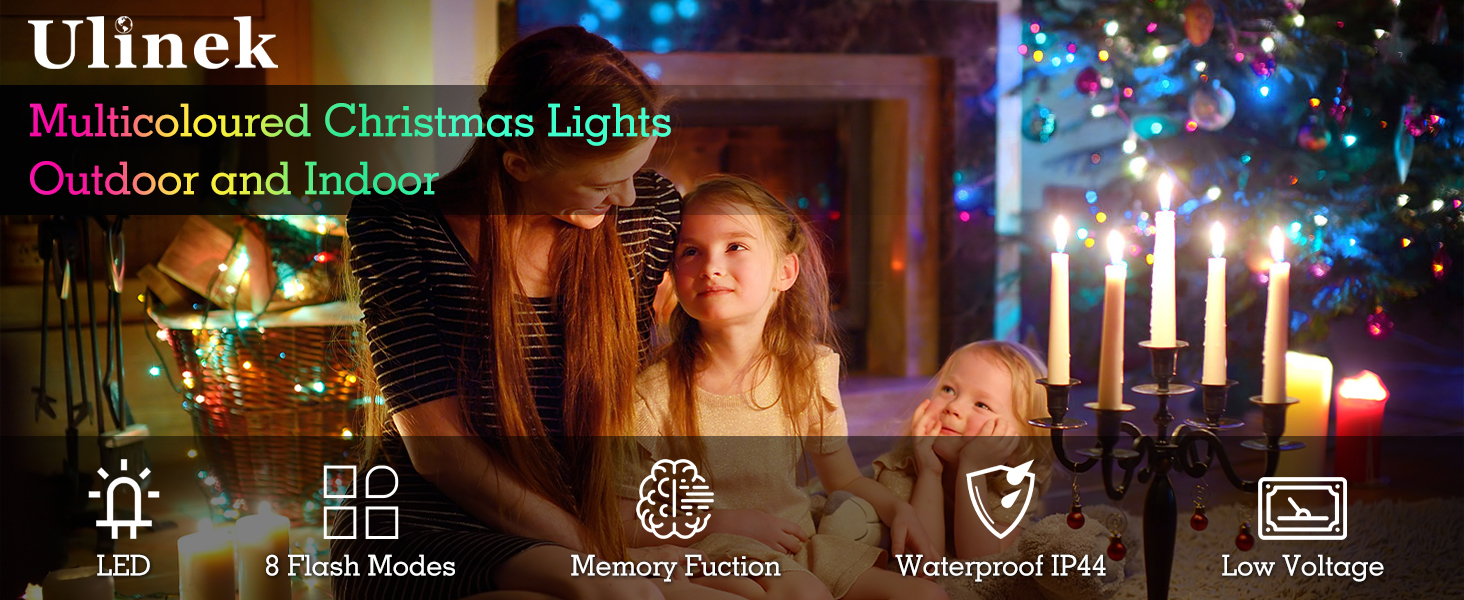 Гірлянда світлодіодна зовнішня 100 метрів, 1000 LED, святкова, вологостійка IP44, 8 режимів, для декорування дому, вечірки, ялинки, балкону, тераси (кольорова, 50м500LED)