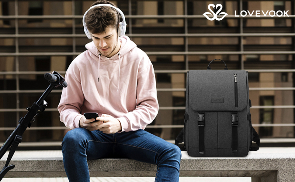 LOVEVOOK Рюкзак для жінок: елегантний, водонепроникний, 15.6